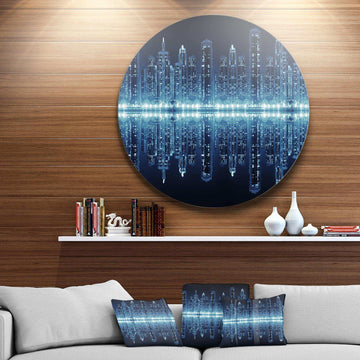 Seamless Modern City - Architecture Circle Metal Wall Decor